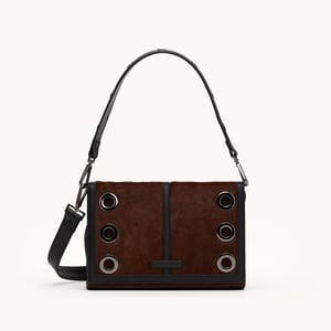 Hammitt Montana Clutch Calf Hair Gunmetal Sml