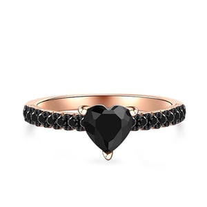 Jeulia Two Tone Heart Cut Sterling Silver Engagement Ring