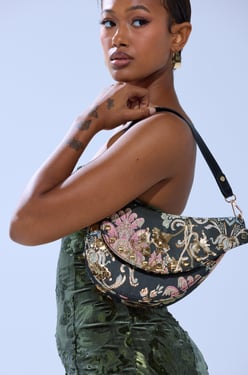 AKIRA Brocade Dreams Saddle Bag | Black
