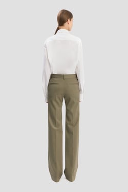 Victoria Beckham Tailored Straight Leg Trouser In Sage Melange - 14 - Womens