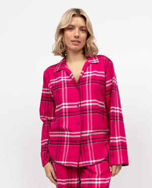 Isabella Womens Brushed Check Pyjama Top - 28