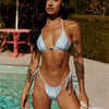 Neon Wave Swim Bottom Silver