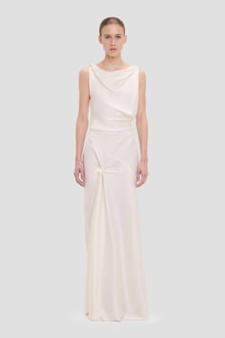 Victoria Beckham Posy Gown In Ivory - Size 16 UK