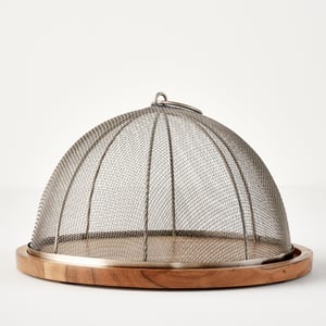 Spark Wooden Cake Stand with Dome - 12"x6.75"