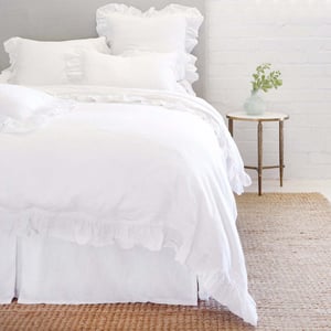 Charlie White Linen Queen Duvet Cover