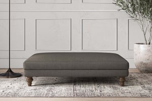 nkuku Deni Large Dining Footstool | Make To Order | Brera Linen Granite | No Colour