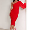 HELLO MOLLY Tango Time Midi Dress Red