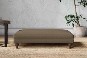 nkuku Marri Large Dining Footstool | Make To Order | Brera Linen Chesnut | No Colour
