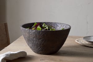 nkuku Nyati Wooden Serving Bowl | Serveware | One Size | Dark Brown