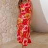 Springtime Flower Maxi Dress Red