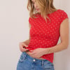 Red Polka Dot Scoop Back Top