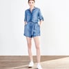 Giselle Romper - Medium Blue Wash