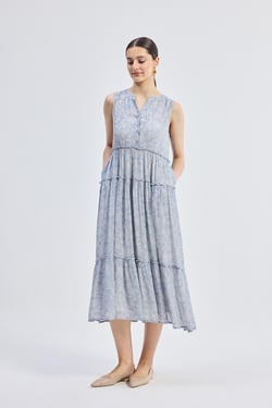 The Perfect Resort Floral Maxi in Periwinkle Blue - Periwinkle Blue / 2XL