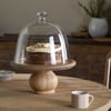 nkuku Vivan Glass Cake Stand & Dome | Serveware | One Size | Natural