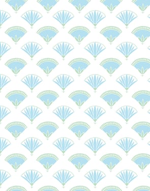 Lotus Papyrus' Wallpaper by Tea Collection - Blue Green - Traditional / 27 in. x 27 ft.
