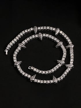Thesupermade Hip Hop Collarbone Chain Necklace - 2221 - Silver / ONE SIZE