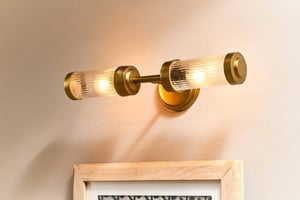 nkuku Akurdi Bathroom Double Wall Lamp | Lights | One Size | Clear