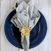 Star Flower Handwoven Iraca Napkin Ring - Solid Color (one solid color) / Marigold
