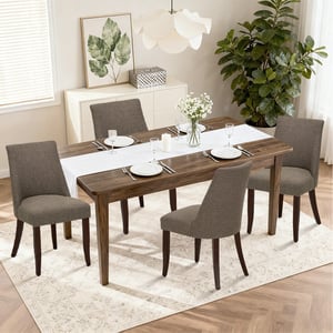 COLAMY KAVA Modern Casual Dining Chair - Brown / Set of 4