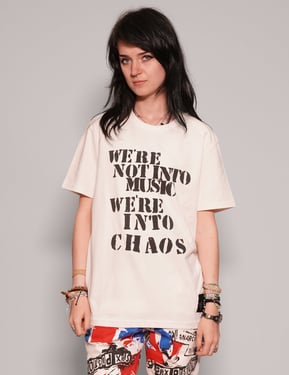 We're Into Chaos' T-Shirt in Ecru