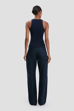 Victoria Beckham Rib Tank In Navy - XL - Womens