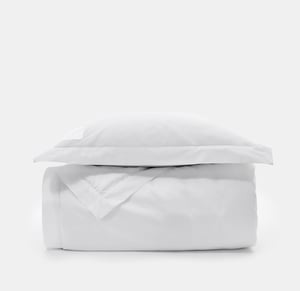 Signature Duvet Set Twin XL PROSSIONI® White Grand Hotel Percale , Luxury Organic Bedding and Sheet Sets , PROSSIONI
