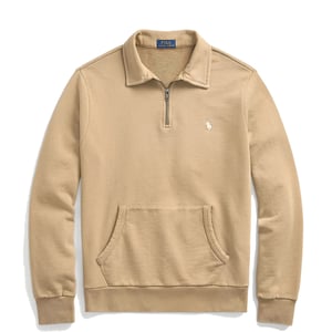 Polo Ralph Lauren Loopback Fleece Quarter-Zip Sweatshirt Desert Khaki