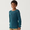 Boys Moroccan Blue Button Neck Sweater