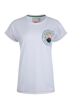 Weird Fish Sunset Summit Back Print Organic Cotton Graphic T-Shirt White Size 14