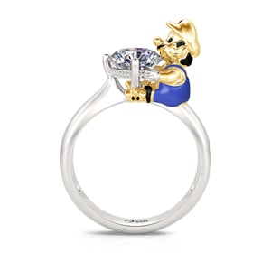 Jeulia Hug Me "Super Plumber" Round Cut Sterling Silver Ring