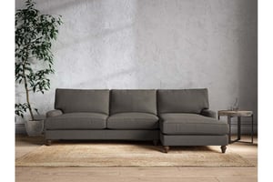nkuku Marri Right Hand Chaise Sofa | Make To Order | Grand | Brera Linen Granite
