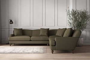 nkuku Deni Corner Sofa | Make To Order | Grand | Recycled Cotton Moss