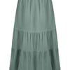 Weird Fish Lathika Organic Cotton Tiered Midi Skirt Army Green Size 18