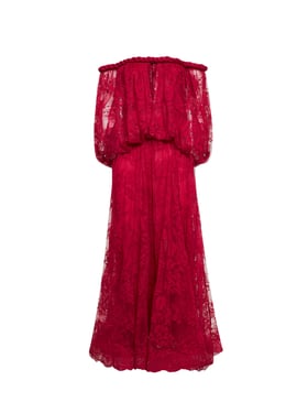 ZIMMERMANN | Fuchsia lace Luna billow gown | Women | 1