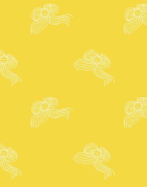 Bows' Wallpaper by Clare V. - Yellow - Traditional / 27 in. x 27 ft.