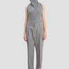 Victoria Beckham Straight Leg Trouser In Light Grey Melange - Size 8 UK