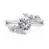 Jeulia Bypass Round Cut Engagement Ring with Vine Leaf