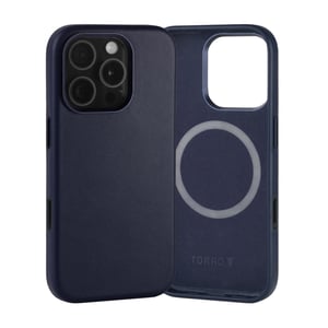 iPhone 16 Pro Leather Slimline Bumper Case (MagSafe Compatible) - Blue