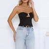 In the Sunlight Strapless Top Black