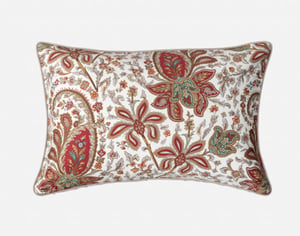 QE Home Porto Pillow Sham, Paisley, Red, King