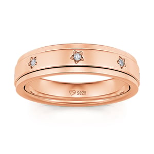 Jeulia "Charming Starlight" Rotatable Sterling Silver Women's Band