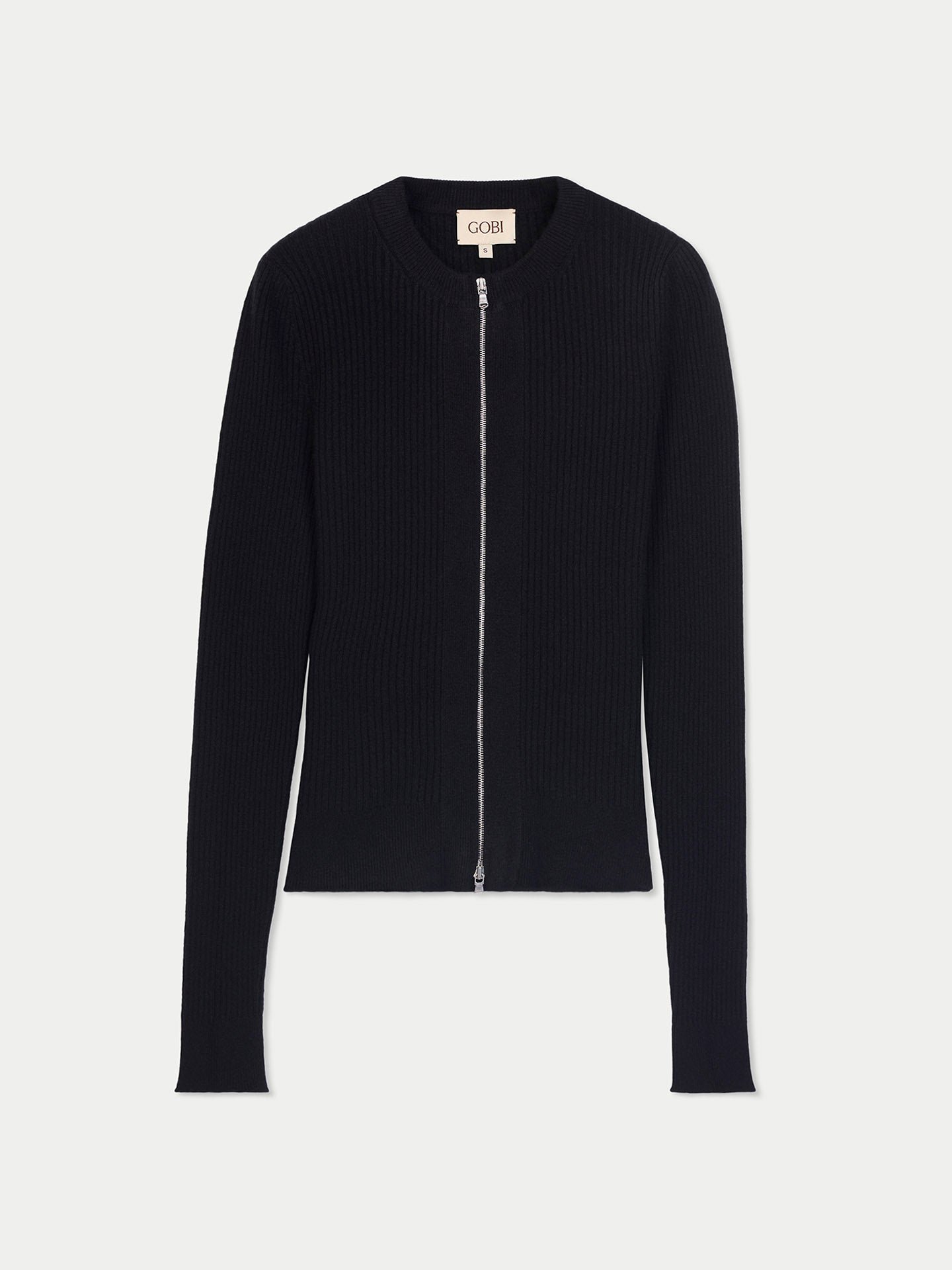 Cashmere Two-Way Zip Cardigan - XL / Black / WK1117-1481