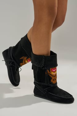 AKIRA Azalea Wang Weret Flat Bootie | Black | Size 11