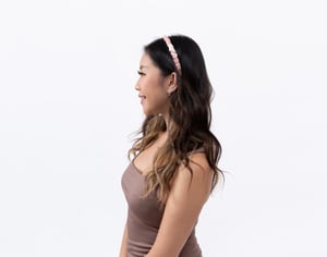QE Home 100% Mulberry Silk Wrapped Hairband in Blush, Pink