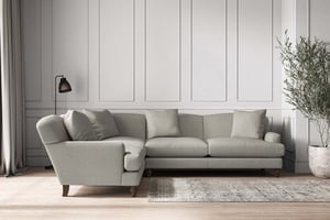 nkuku Deni Left Hand Corner Sofa | Make To Order | Super Grand | Brera Linen Smoke