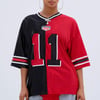 AKIRA Split Personality Jersey Top | Black | Size Large