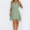 Sunset Muse Halter Mini Dress Sage