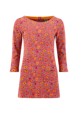 Weird Fish Charlotte Organic Cotton Printed Jersey Tunic Rust Size 8