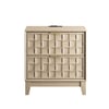 COLAMY Nightstand with Charging Station - Oak