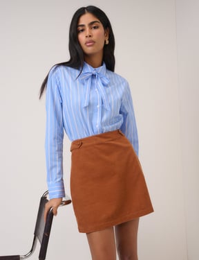 Terracotta Cord Mini Skirt
